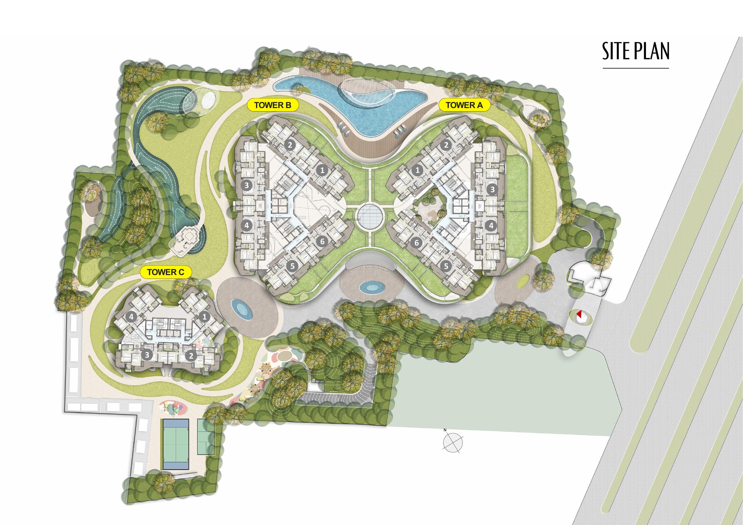 Site Plan Tower A B C Layout